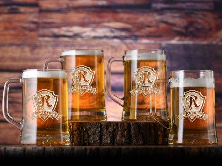 Engraved Beer Mug Set of 4 For Discount