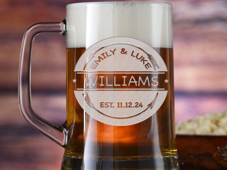 Rustic Arrows Personalized Beer Mug on Sale