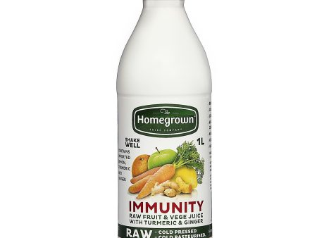 1L Homegrown RAW cold pressed IMMUNITY Fruit and Vege Juice Blend with Carrot, Orange, Apple, Celery, Lemon and Tumeric Online Sale