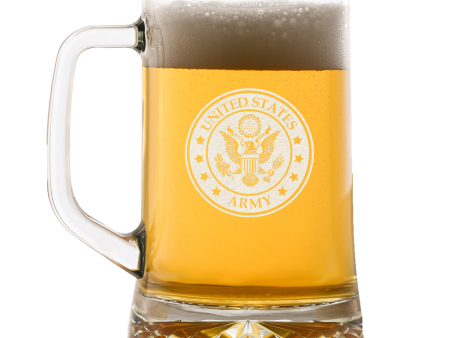 Laser Etched Army Logo Beer Mugs Wholesale Online