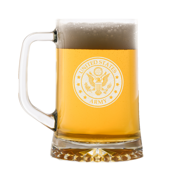 Laser Etched Army Logo Beer Mugs Wholesale Online