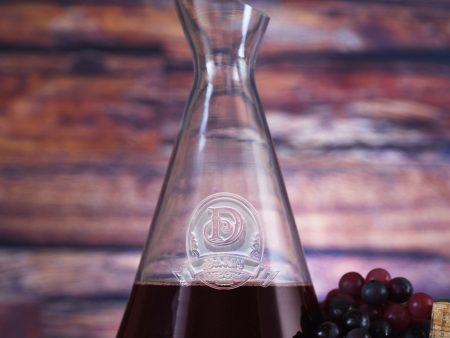 Etched Slant Wine Carafe Decanter Online now