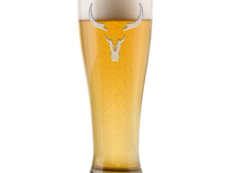 Deep Carved Longhorn Pilsner Beer Glass Wholesale For Sale