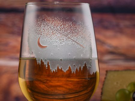 Shooting Star and Moon Stemless Wine Glass Set of 2 Online now