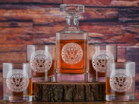 Army Whiskey Decanter and Glasses Gift Set Online now