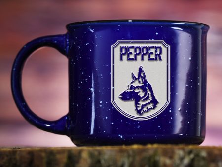 Your Dog Breed Custom Blue Campfire Mug Online now