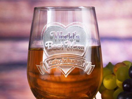 World s Best Mom Stemless Wine Glass Discount