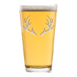 Deep Carved Deer Antlers Pint Glass Fashion