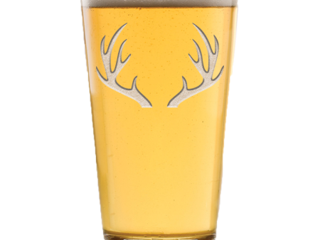 Deep Carved Deer Antlers Pint Glass Fashion