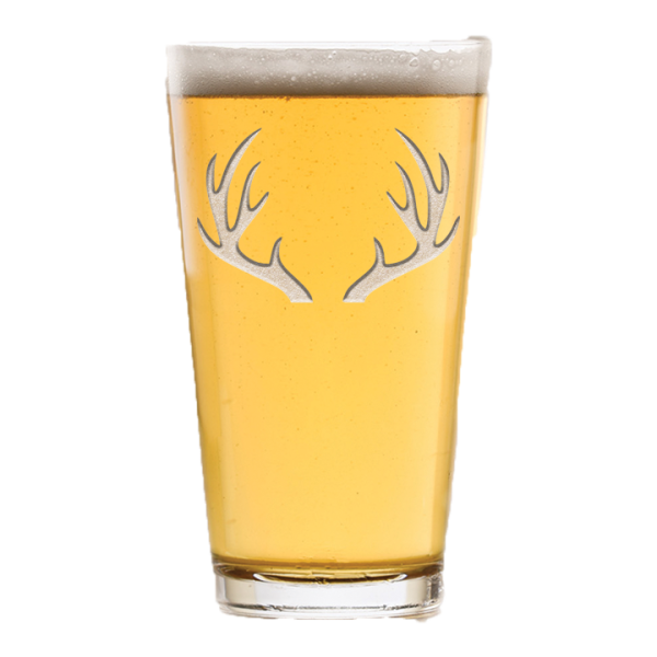 Deep Carved Deer Antlers Pint Glass Fashion