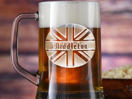 British Flag Monogram Beer Mug For Cheap