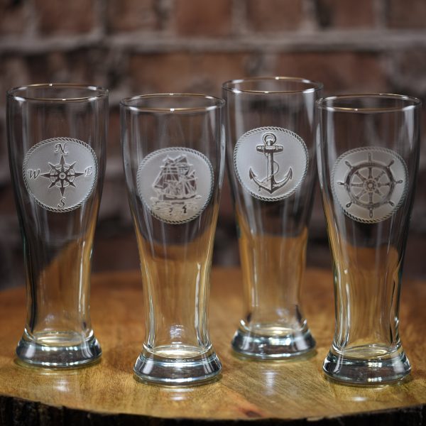 Nautical Pilsner Beer Glasses For Sale