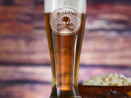 Pilsner Beer Glass, Skull and Bones Discount