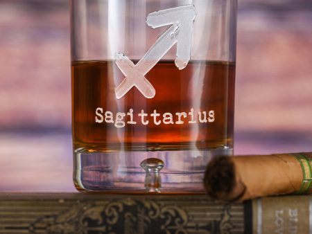 Zodiac Sign Engraved Crystal Whiskey Rocks Glass For Cheap