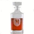 Shield Monogram Square Whiskey Decanter Sale