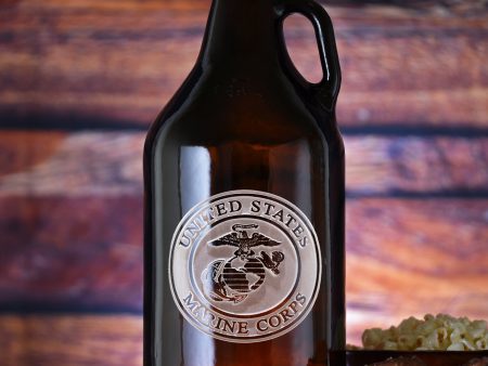 Marines Engraved Beer Growler Gift Sale