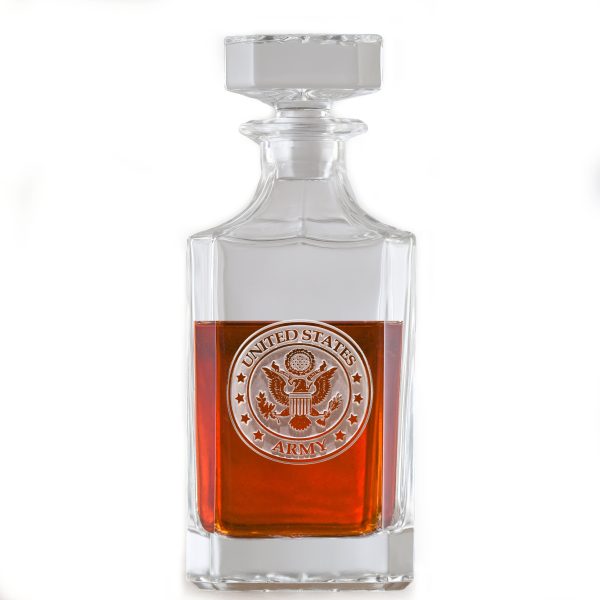 Army Engraved Square Whiskey Decanter Supply