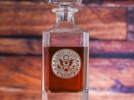 Army Engraved Square Whiskey Decanter Supply