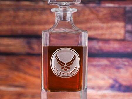 Air Force Engraved Square Whiskey Decanter Hot on Sale